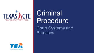 Criminal
Procedure
Court Systems and
Practices
 
