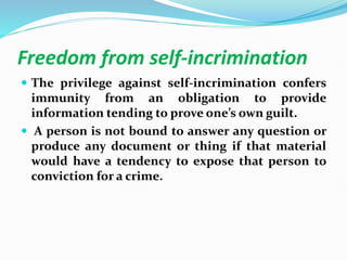 Self Incrimination Examples Law of criminal procedure Lecture Notes ppt | PPTX