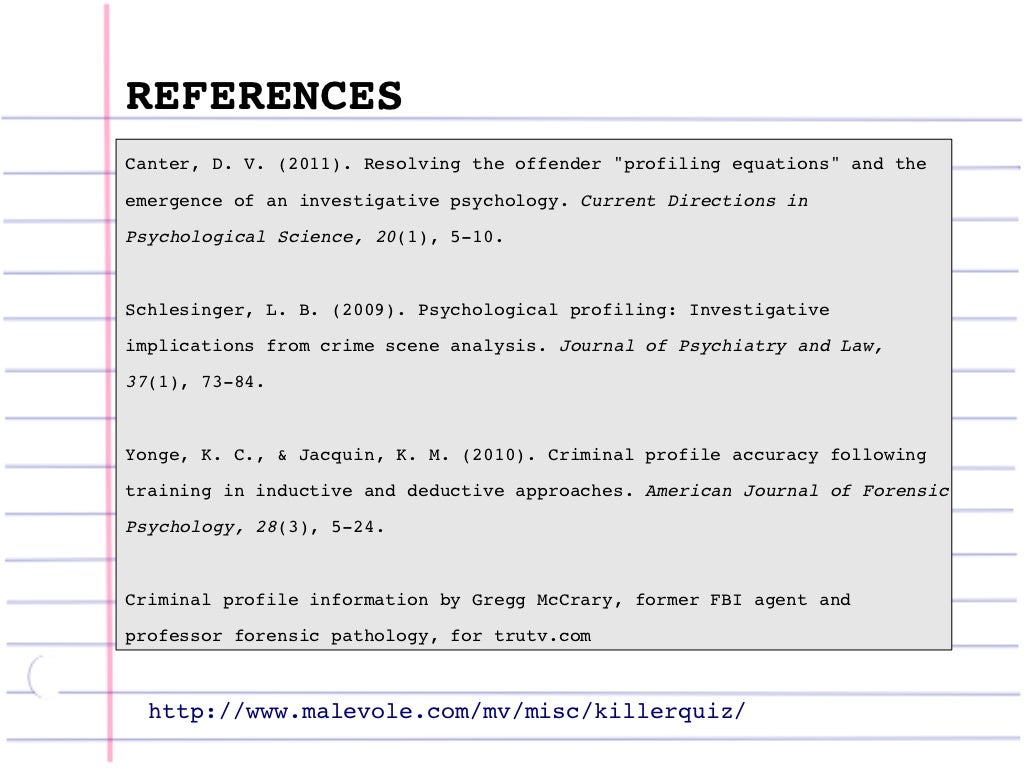 Criminal profiling