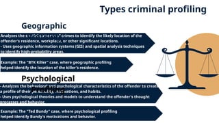 CRIMINAL PROFILING IN CRIMINOLY DEPARTMENTpptx | PPTX
