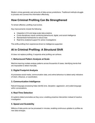 Criminal Profiling in the Age of AI: Enhancing Law Enforcement with ...