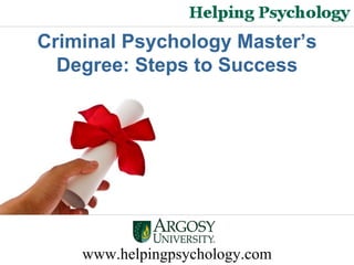 www.helpingpsychology.com Criminal Psychology Master’s Degree: Steps to Success 