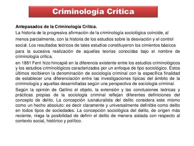 Criminología crítica