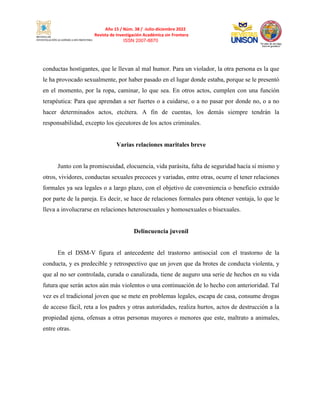 Año 15 / Núm. 38 / -Julio-diciembre 2022
Revista de Investigación Académica sin Frontera
ISSN 2007-8870
conductas hostigan...