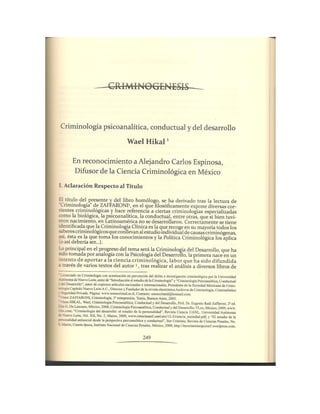 Criminología psicoanalítica