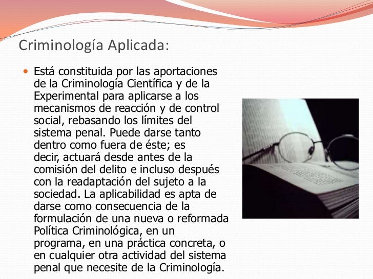 Criminologia aplicada