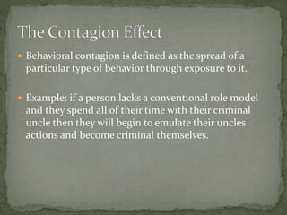 Contagion Example Criminology and Victimology | PPTX