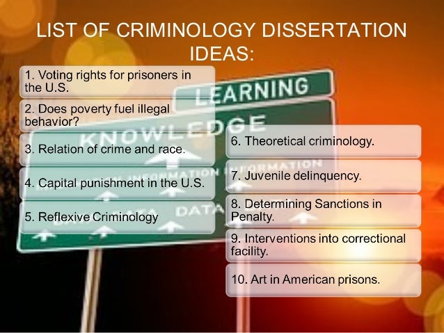 criminology dissertation project topics