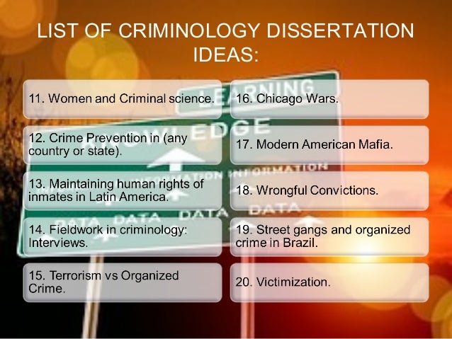 dissertation ideas criminology