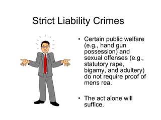 Strict Liability Crimes ,[object Object],[object Object]