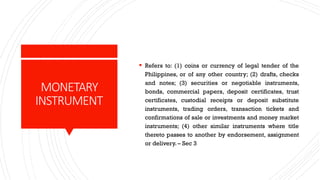 Monetary Instruments Sample Picture CrimJusticeSystemandSpecialPenalLaws03022025.pptx