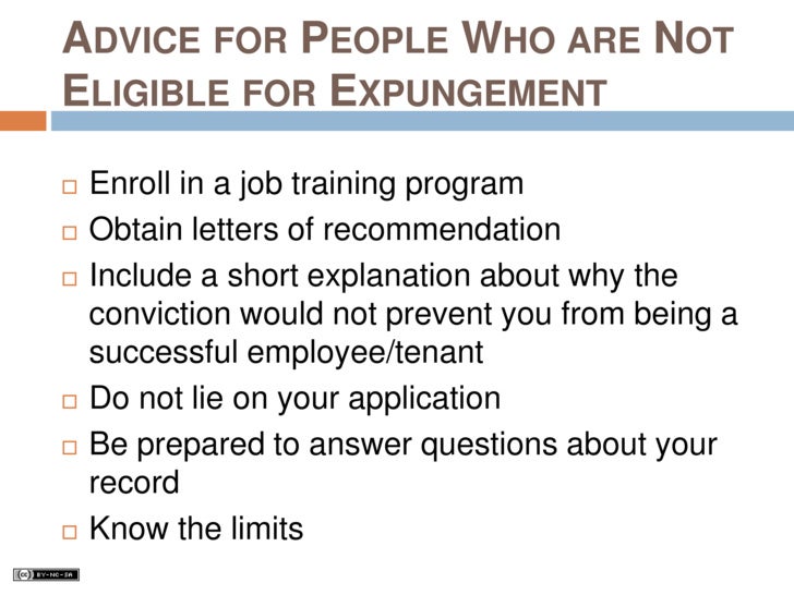 criminal record expungement presentation expungement letter of recommendation
