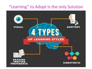 “Learning” to Adopt is the only Solution
 