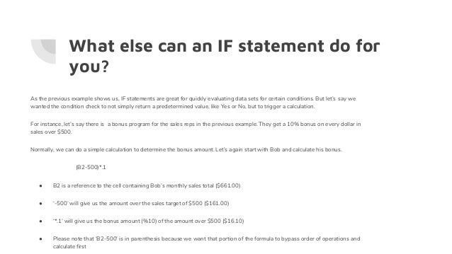IF Statement Tutorial