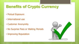 Disadvantages of Crypto
• Lack of Awareness and understanding
• Risk of Volatility
• Still Developing
11
 