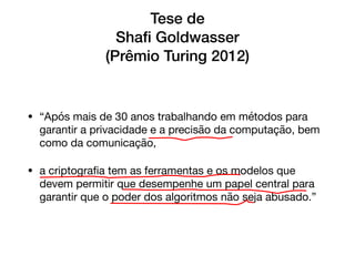 Criptografia como aliado