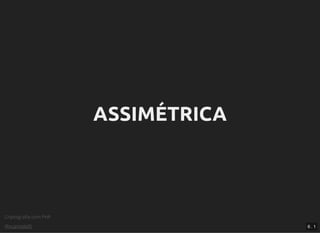 Criptograﬁa com PHP
@vcampitelli
ASSIMÉTRICAASSIMÉTRICA
6 . 1
 