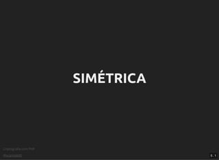Criptograﬁa com PHP
@vcampitelli
SIMÉTRICASIMÉTRICA
5 . 1
 