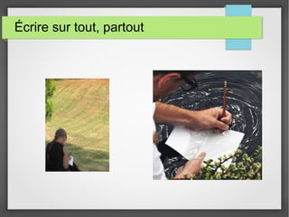 Écrire sur tout, partout
 