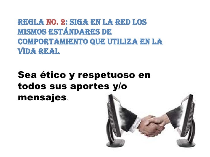 Resultado de imagen para 10 reglas basicas de netiqueta regla 2