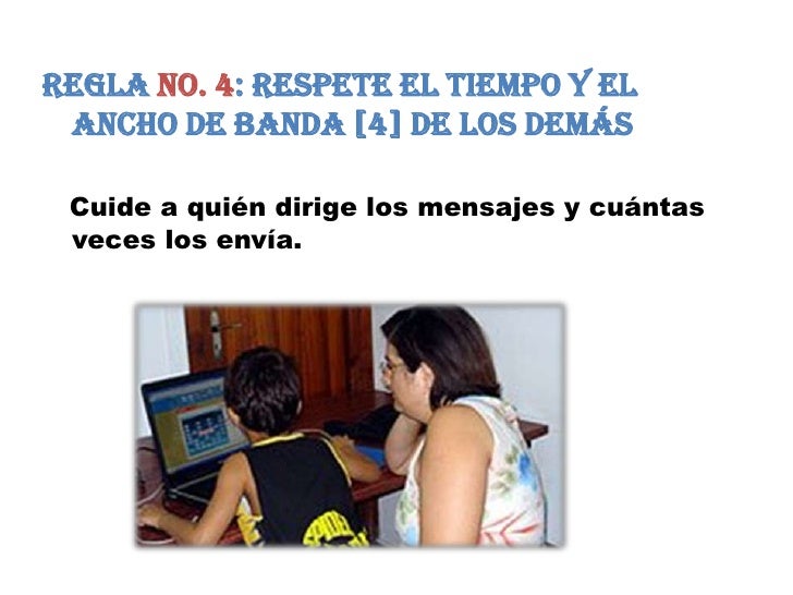 Resultado de imagen para 10 reglas basicas de netiqueta regla 4