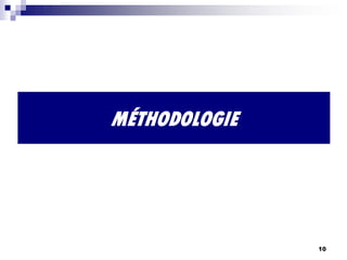 MÉTHODOLOGIE
10
 