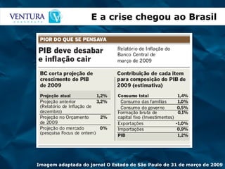 Imagem adaptada do jornal O Estado de São Paulo de 31 de março de 2009 E a crise chegou ao Brasil  