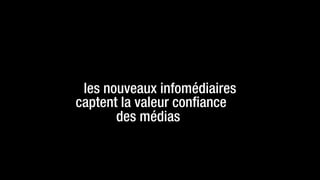 les nouveaux infomédiaires
captent la valeur conﬁance
       des médias
 