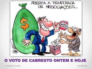 O VOTO DE CABRESTO ONTEM E HOJE
3/29/2015Valéria Fernandes 6
 