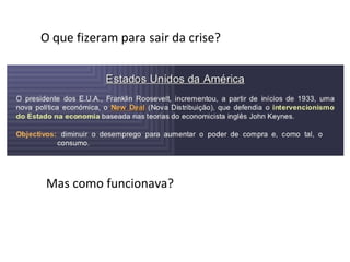 O que fizeram para sair da crise?
Mas como funcionava?
 
