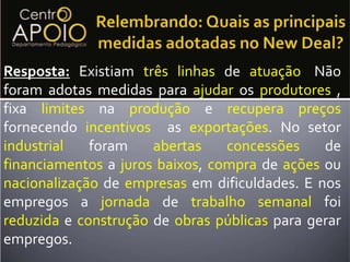 Anos de 19201° Guerra MundialQuebra da CapitalismoSuperprodução Quebra da bolsa Quebra dos Países EuropeusAgriculturaNewDealIndústria EmpregoA crise do 1929