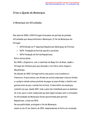 Crise E Queda Da Monarquia