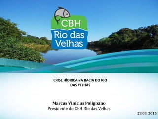 Marcus Vinícius Polignano
Presidente do CBH Rio das Velhas
28.08. 2015
CRISE HÍDRICA NA BACIA DO RIO
DAS VELHAS
 