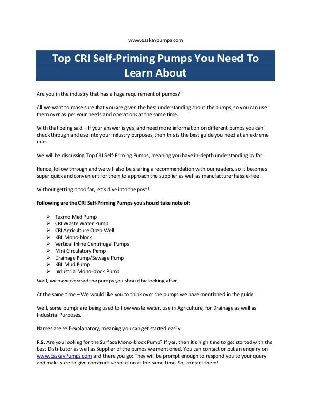 Cri self priming pumps Authorised CRI Pumps Service Center in Vadodara