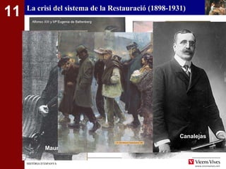 HISTÒRIA D’ESPANYAHISTÒRIA D’ESPANYA
La crisi del sistema de la Restauració (1898-1931)
11
Maura
Canalejas
 