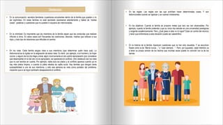 Obstáculos:
• En la comunicación: secretos familiares (cuestiones encubiertas dentro de la familia que pueden o no
ser explícitas). En estas familias no está aprobado expresarse abiertamente y hablar de “ciertas
cosas”, palabras o cuestiones que no pueden ni siquiera ser mencionadas.
• En la intimidad: Es importante que los miembros de la familia sepan que las conductas que realizan
influirán a otros. En estos casos son frecuentes las coaliciones, alianzas, madres que sofocan a sus
hijos, y todo tipo de relaciones que dificulten el cambio.
• En los roles: Cada familia asigna roles a sus miembros (que determinar quién hace qué). Lo
disfuncional es la rigidez en la asignación de estos roles. Es decir, por ejemplo, si el hombre y la mujer
cocina, y alguno de los dos llega a tener algún inconveniente el otro podrá reemplazarlo (por considerar
que desempeñar el rol del otro no es apropiado), así aparecerá el conflicto. Otro obstáculo son los roles
que no son tenidos en cuenta. Por ejemplo, nadie lava los platos y el conflicto aparece cuando ya no
hay más platos limpios, o cuando la pileta rebalsa de vajilla sucia. Hay familias que otorgan cierta
susceptibilidad a uno de sus miembros, y sólo esa persona es vista como portador del problema,
creyendo que si se logra cambiarlo desaparecerá el conflicto.
• En las reglas: Las reglas son las que prohiben hacer determinadas cosas. Y son
disfuncionales cuando se rigidizan y se vuelven intolerantes.
• En los objetivos: Cuando la familia se propone metas que rara vez son alcanzables. Por
ejemplo, cuando la familia pretende s que su único hijo estudie en una universidad prestigiosa
y exigente académicamente. Pero ¿Qué pasa si éste no lo logra? Estar en contra del divorcio
y tener que enfrentarse a esta situación puede ser catastrófico.
• En la historia de la familia: Aparecen cuestiones que no han sido resueltas. Y se escuchan
frases como la de “María nunca…” o “Juan siempre…”. Pero, por supuesto, cada miembro va
a tener su propia versión de los hechos que muchas veces puede no coincidir con la de los
demás.
 