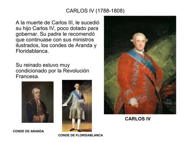 Reinado de Carlos IV y Guerra de la Independencia