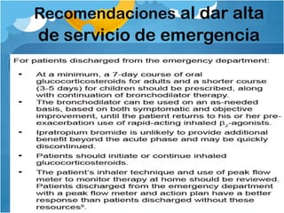 Recomendaciones al dar alta
de servicio de emergencia
 
