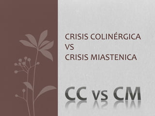 CRISIS COLINÉRGICA
VS
CRISIS MIASTENICA
 