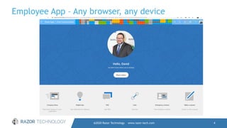 Employee App – Any browser, any device
@2020 Razor Technology www.razor-tech.com 4
 