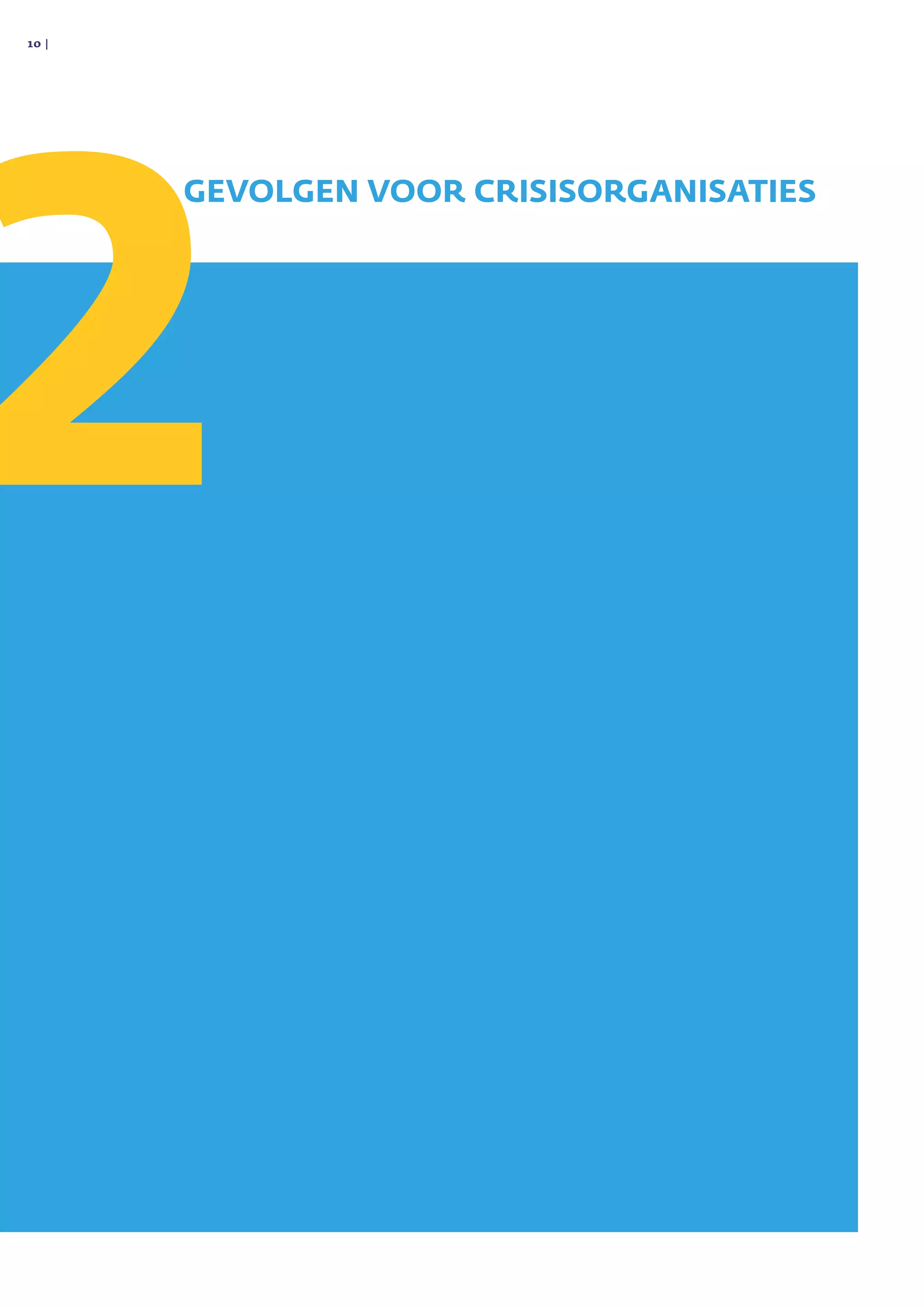 10 | 
2
Gevolgen voor crisisorganisaties
 
