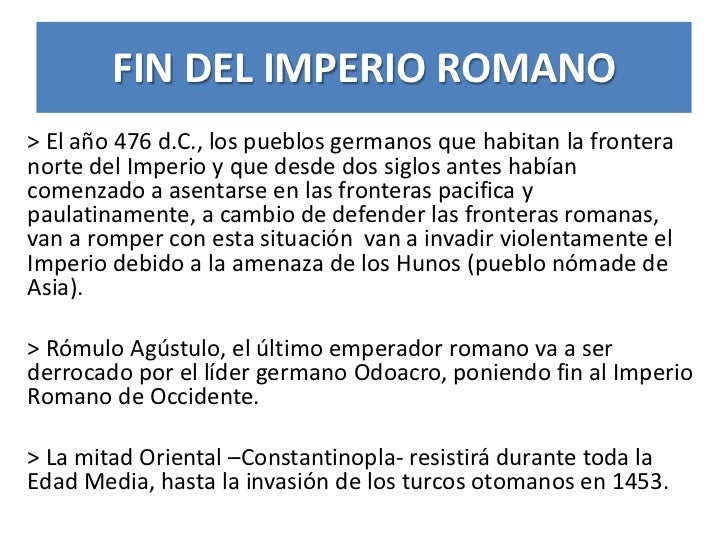 Resumen Del Imperio Romano De Occidente
