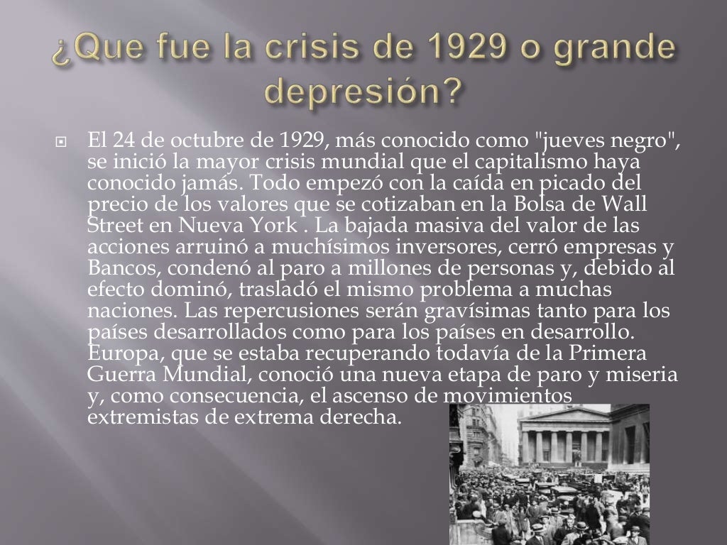 Crisis de 1929 Crisis de 1929
