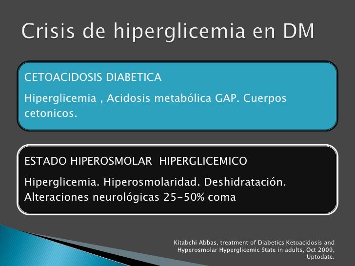 Crisis de hiperglicemia en pacientes adultos con diabetes Crisis de hiperglicemia en pacientes adultos con diabetes