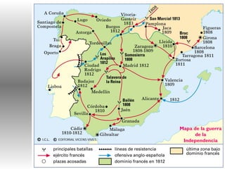 Mapa de la guerra
de la
Independencia
 