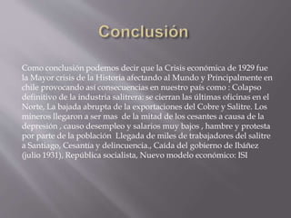 Crisis económica de 1929 y su impacto en Chile | PPTX