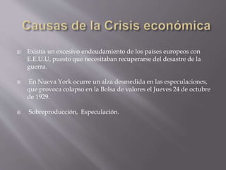 Crisis económica de 1929 y su impacto en Chile | PPTX