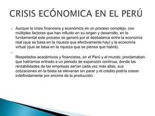 Crisis económica internacional y su impacto en la | PPTX