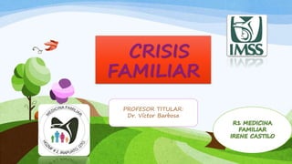 CRISIS
FAMILIAR
PROFESOR TITULAR:
Dr. Víctor Barbosa
 