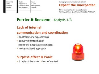 Expect the Unexpected - Issue and Crisis Management